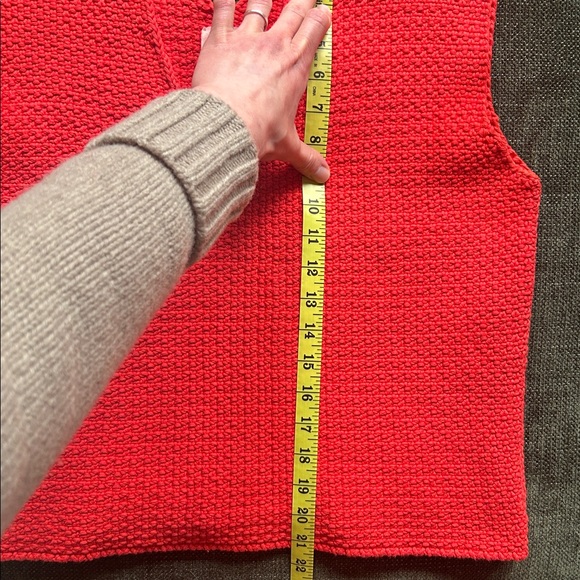 Babaa Bright Red Chunky Knit V-Neck Sweater Vest - Picture 9 of 9
